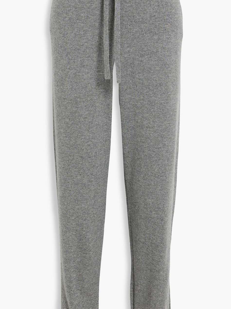 embroidered cashmere track pants