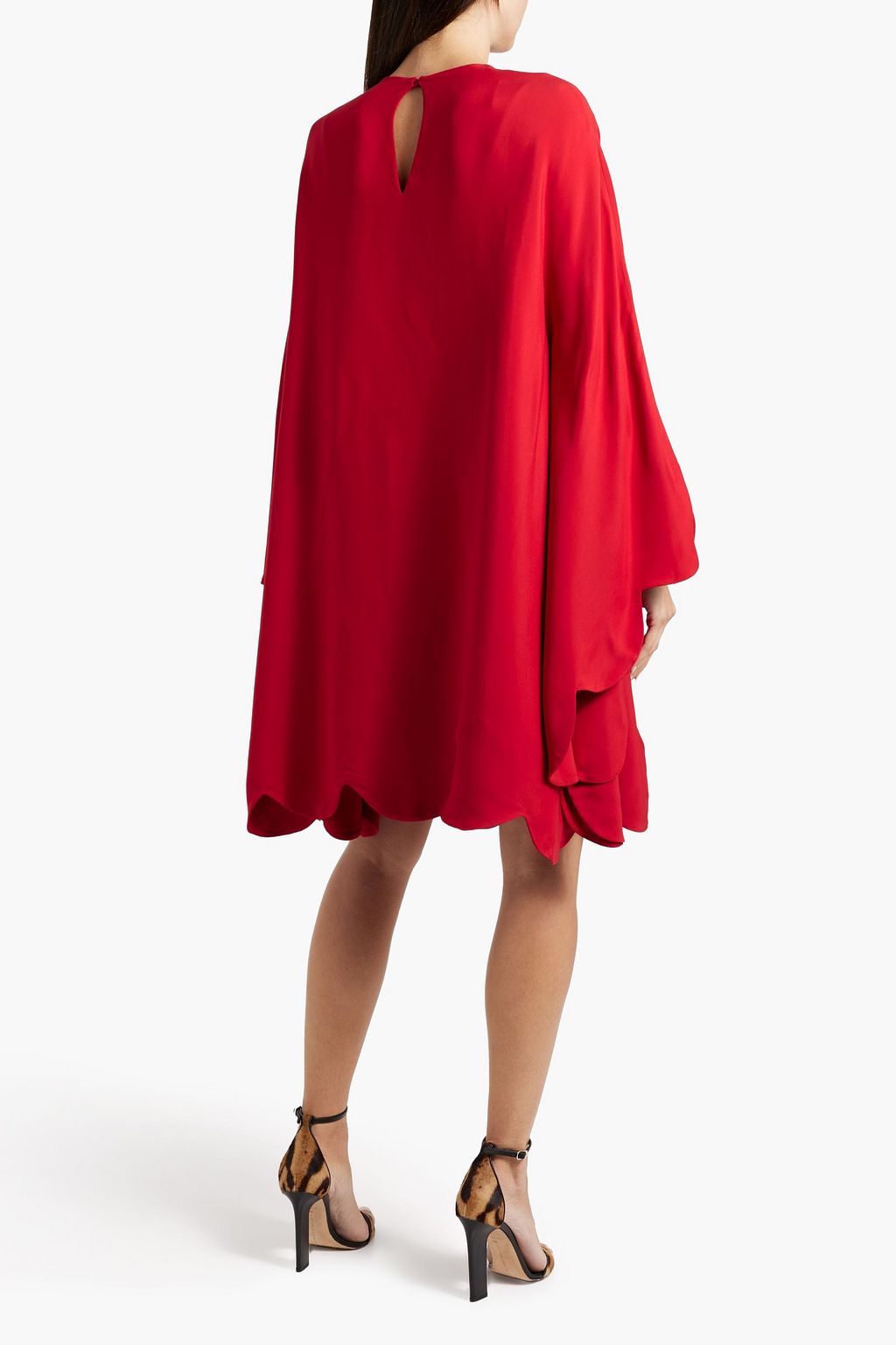 VALENTINO GARAVANI Scalloped crepe dress