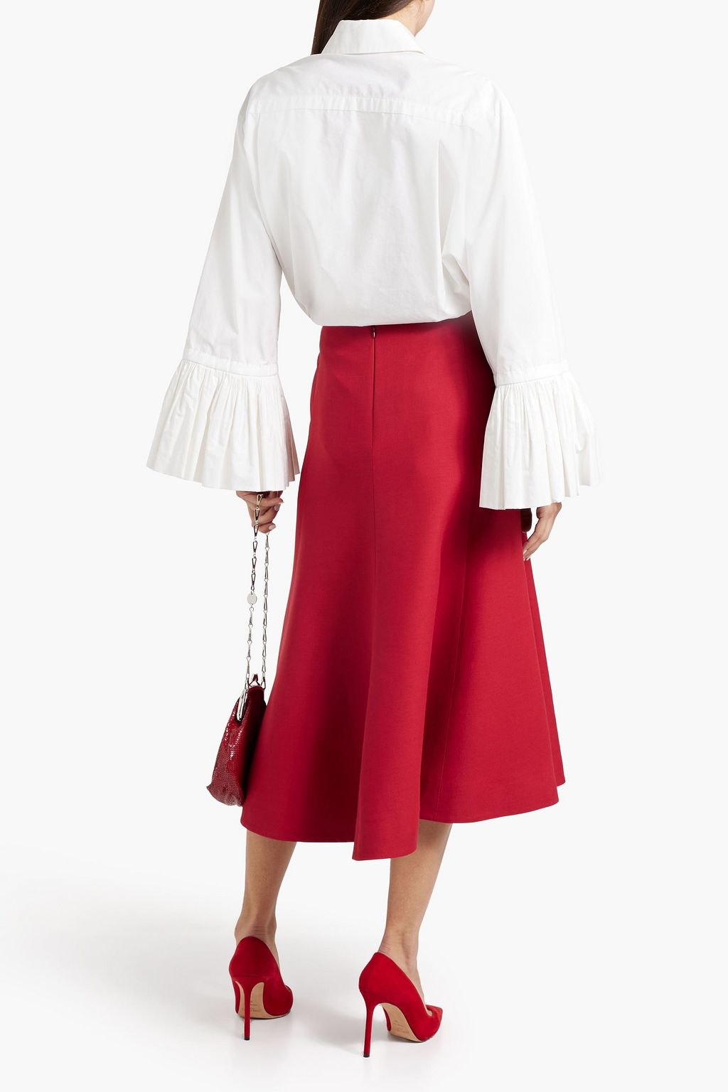 VALENTINO GARAVANI Ruffled cotton-poplin shirt