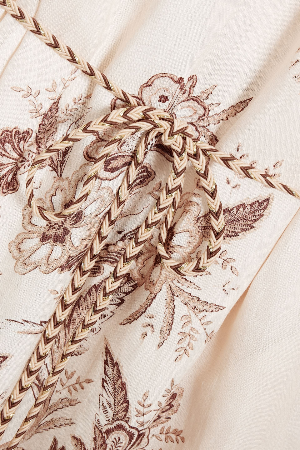 Zimmermann Junie Floral Long-sleeve Maxi Dress In Beige