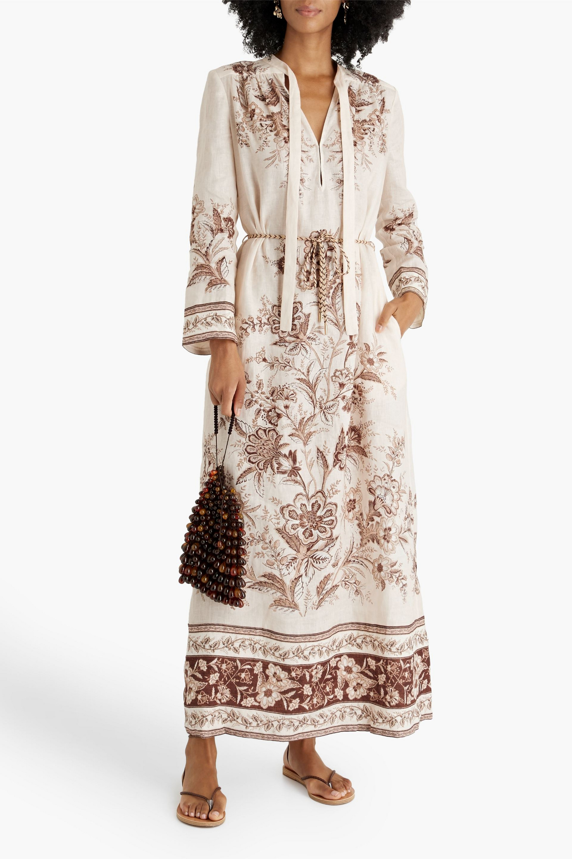 Zimmermann Floral-print linen maxi dress