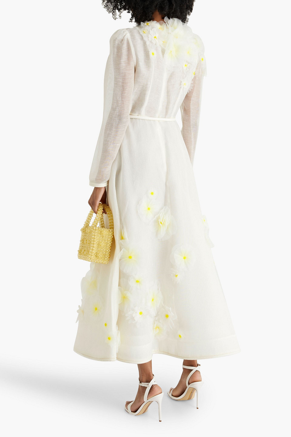 Zimmermann Matchmaker Daisy Linen-silk Midi Dress In Off-white