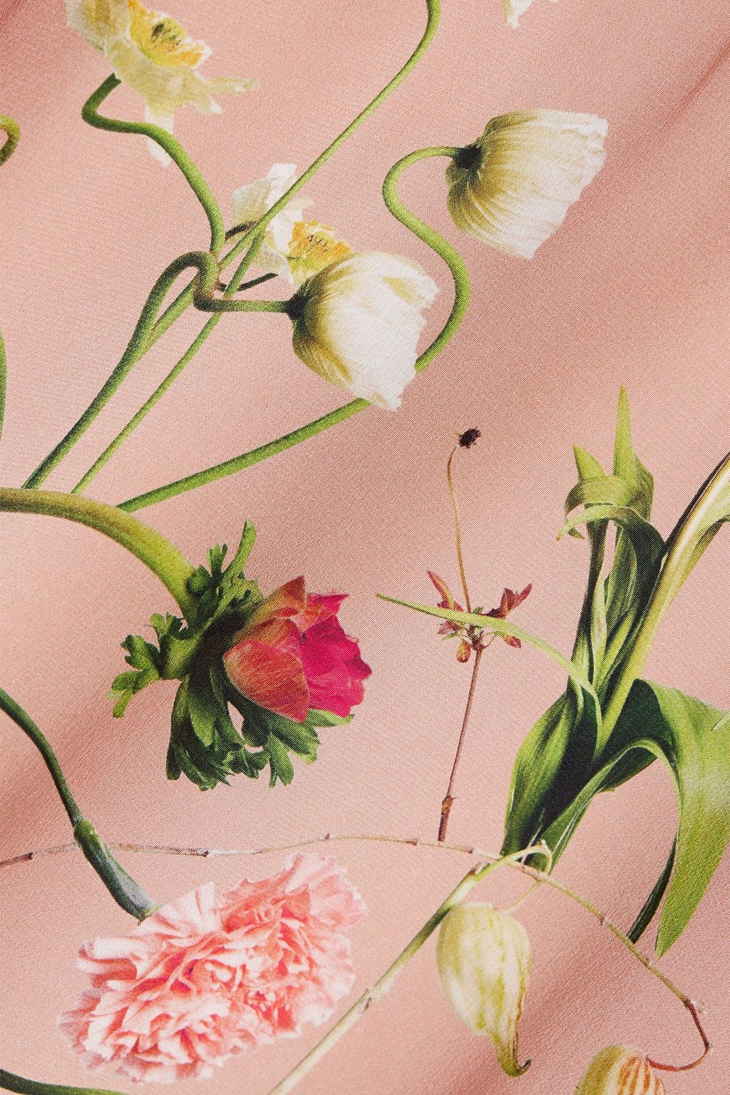 VALENTINO GARAVANI Floral-print silk-crepe midi dress
