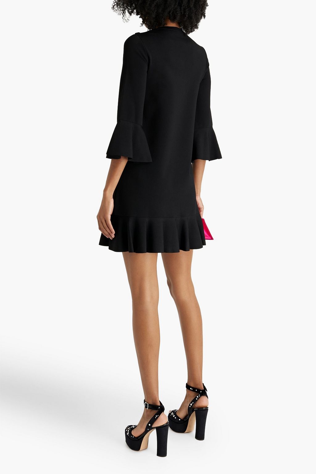 VALENTINO GARAVANI Embellished stretch-knit mini dress