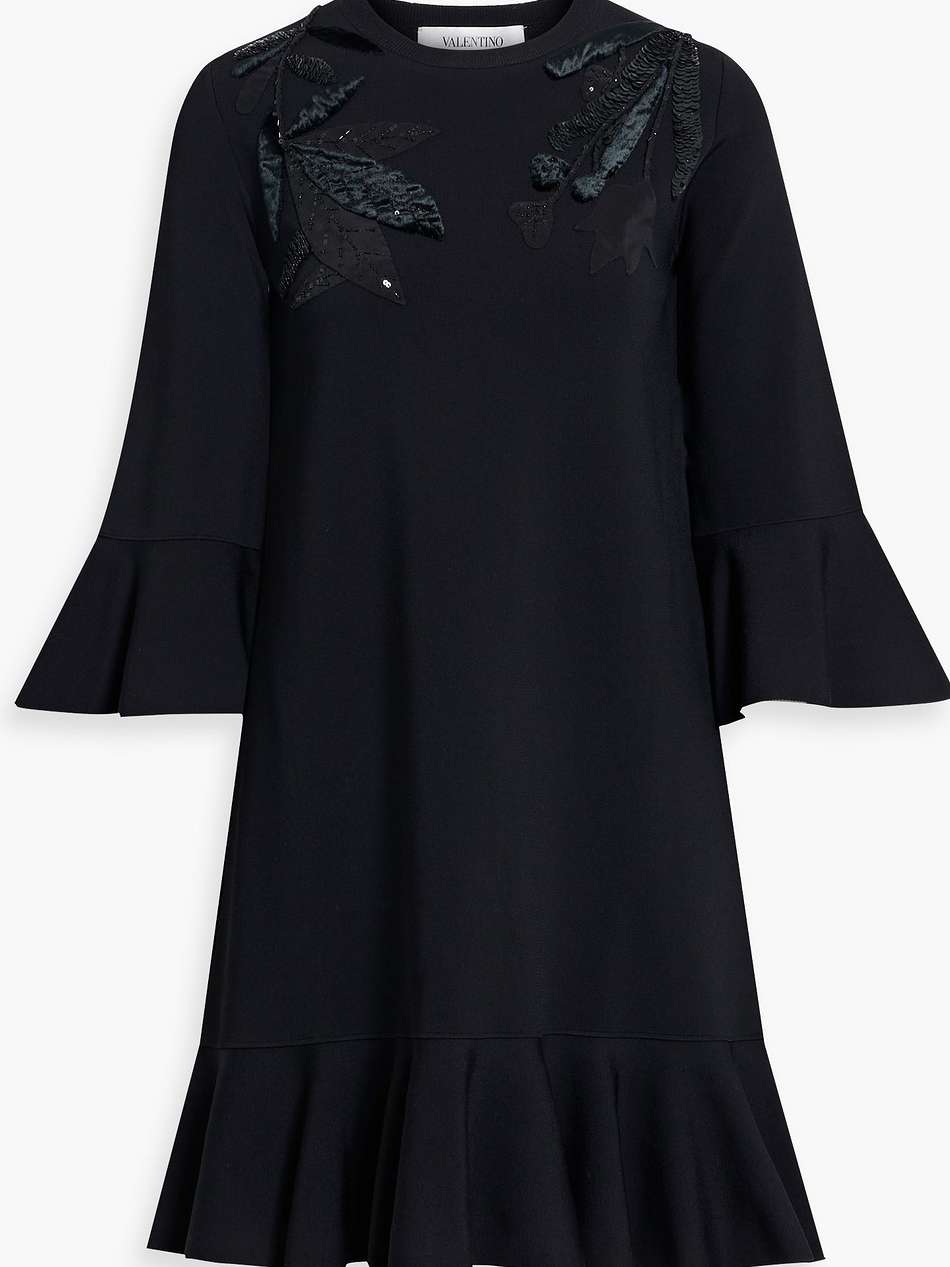 embellished stretch-knit mini dress