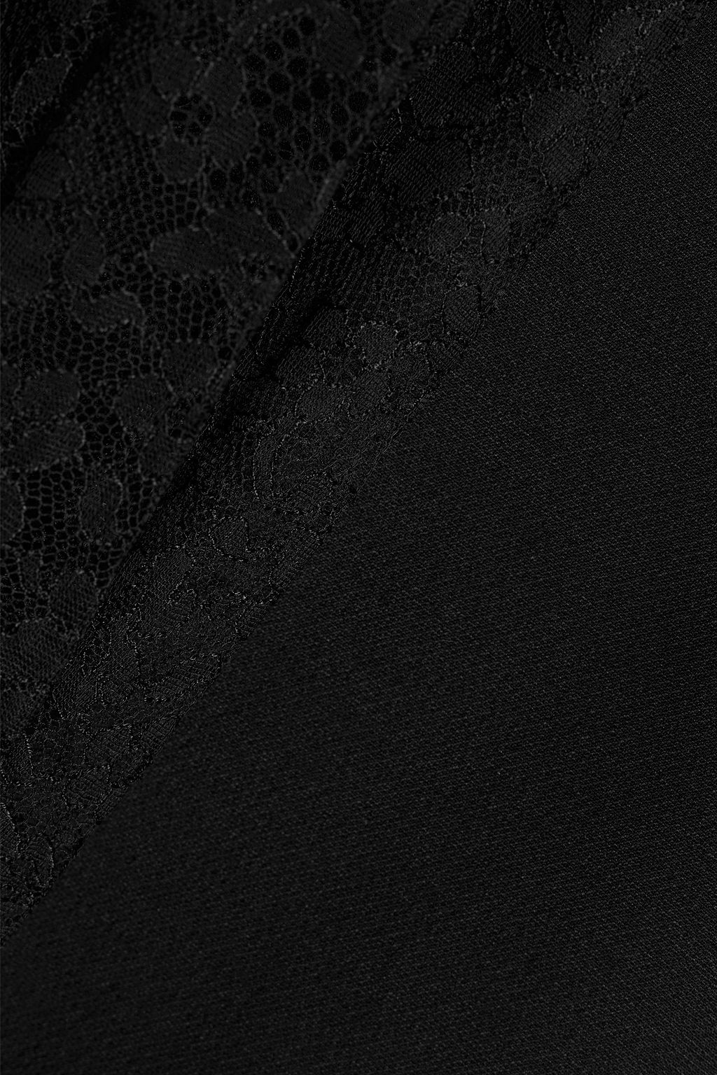 VALENTINO GARAVANI 코드 레이스 패널 울 실크 혼방 미니 드레스