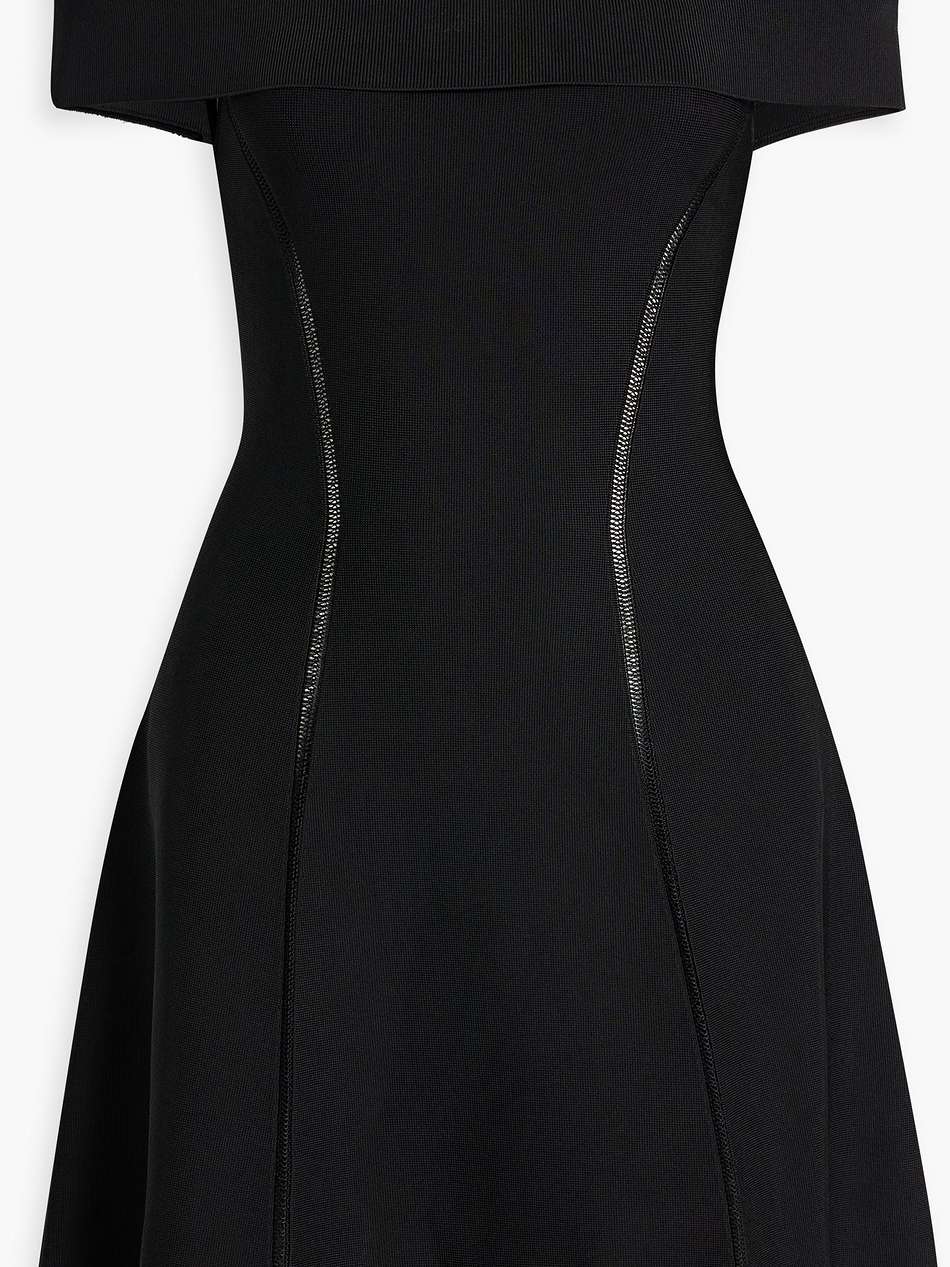 off-the-shoulder stretch-knit mini dress