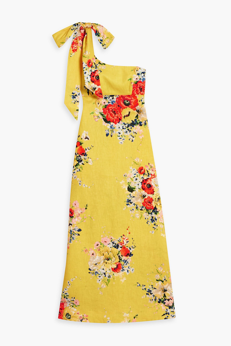 zimmermann alight asymmetric midi dress Zimmermann Alight Asymmetrical Midi Dress | Yellow/Floral | Size 1