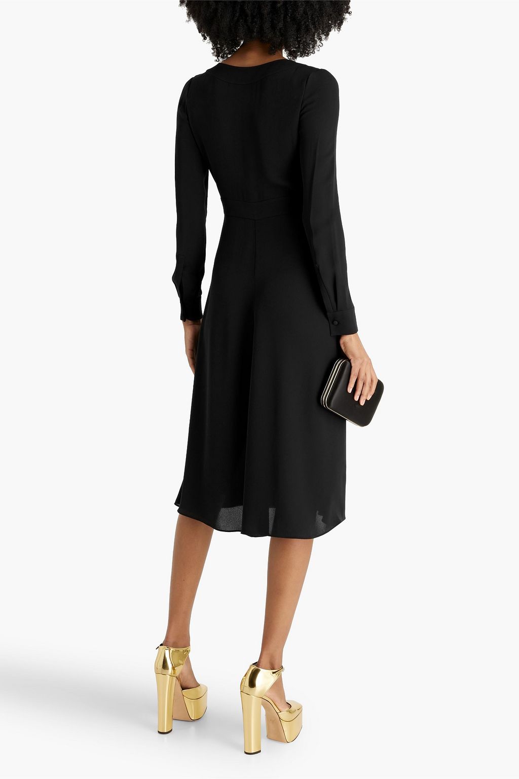 VALENTINO GARAVANI Silk-crepe midi wrap dress