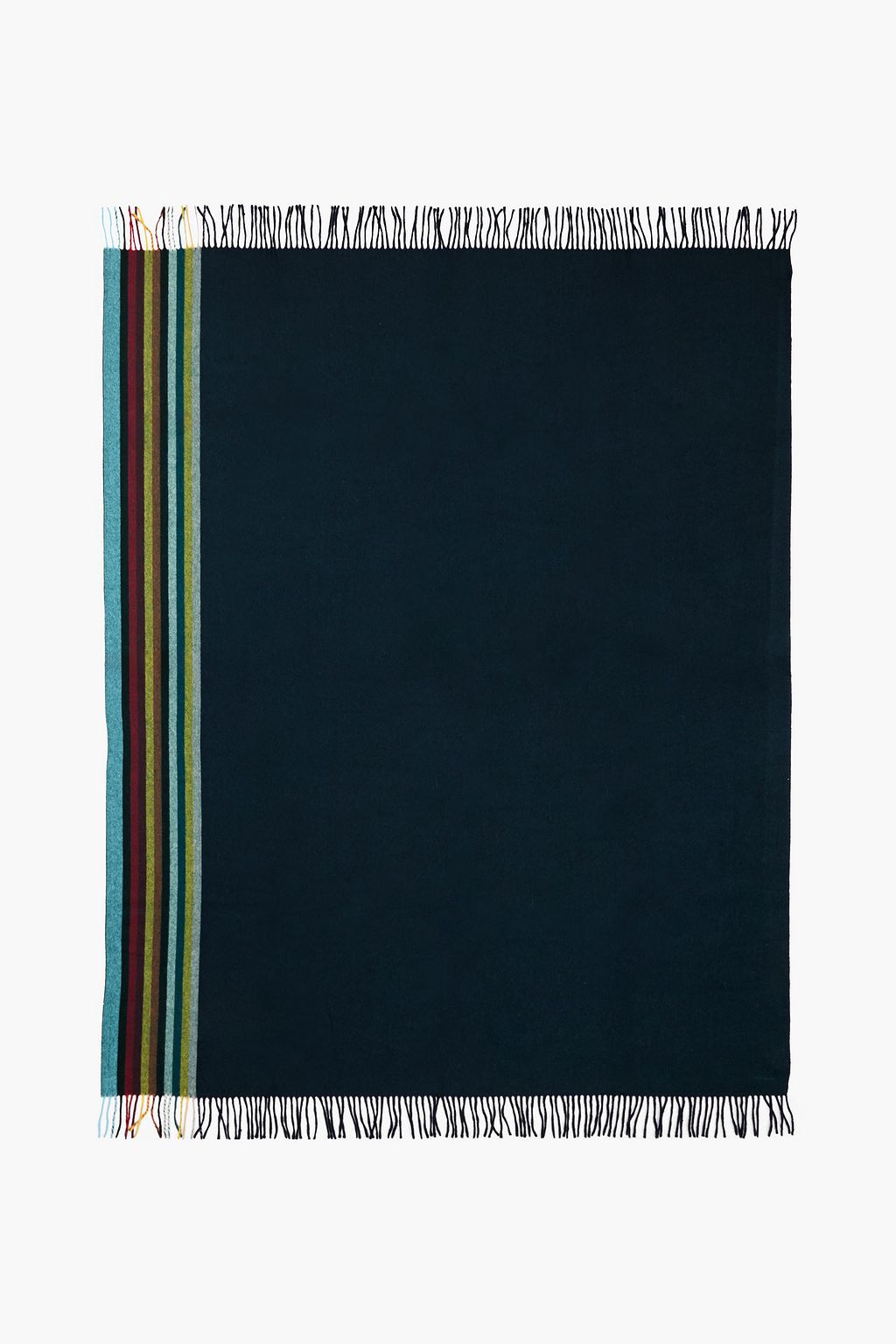 PAUL SMITH بطانية من الصوف ومزيج الكشمير بتصميم مخطط وبشرّابات