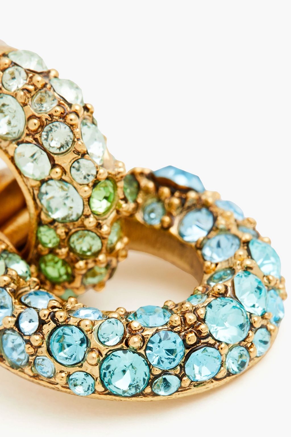 OSCAR DE LA RENTA Gold-tone crystal earrings