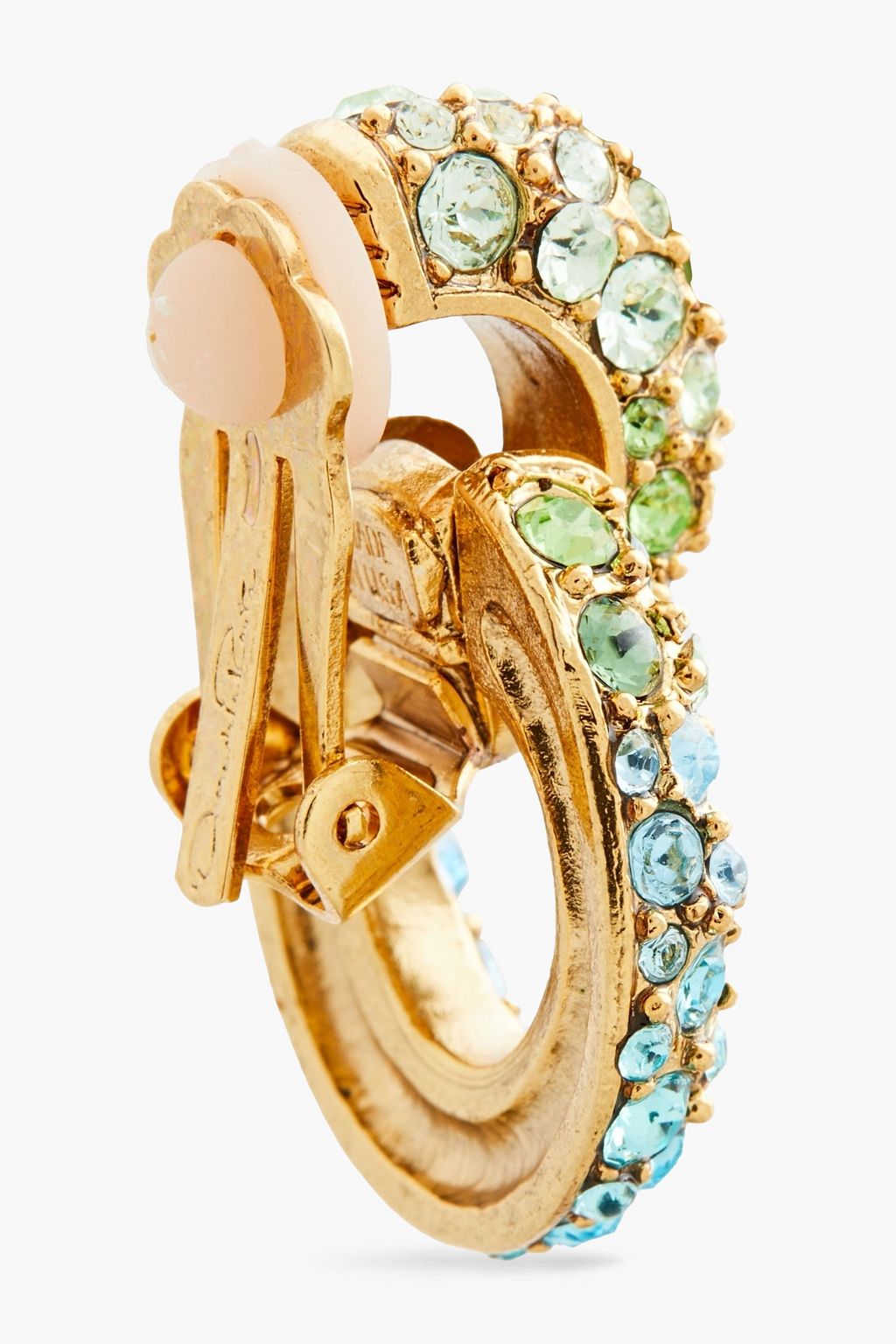 OSCAR DE LA RENTA Gold-tone crystal earrings