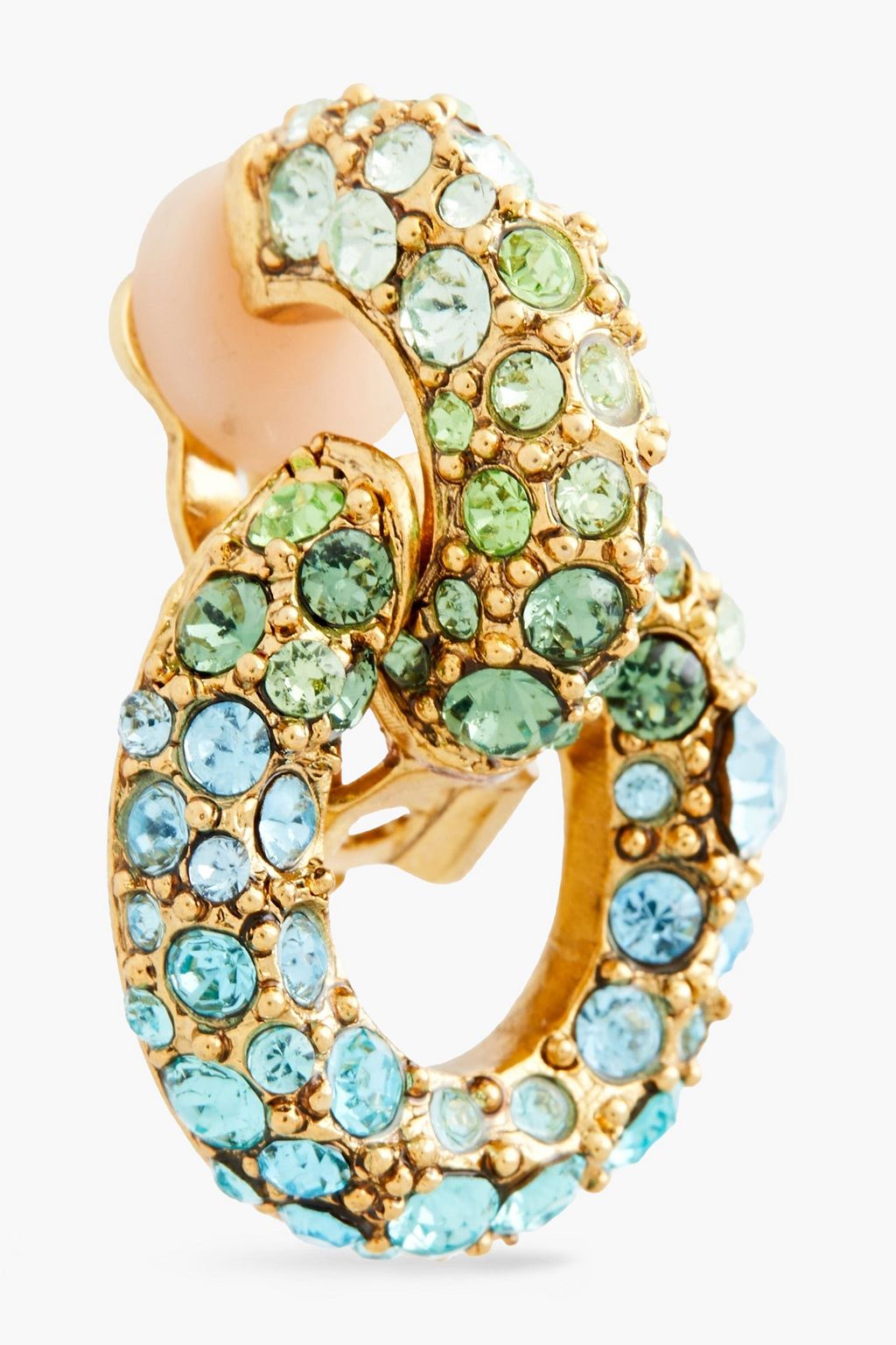 OSCAR DE LA RENTA Gold-tone crystal earrings