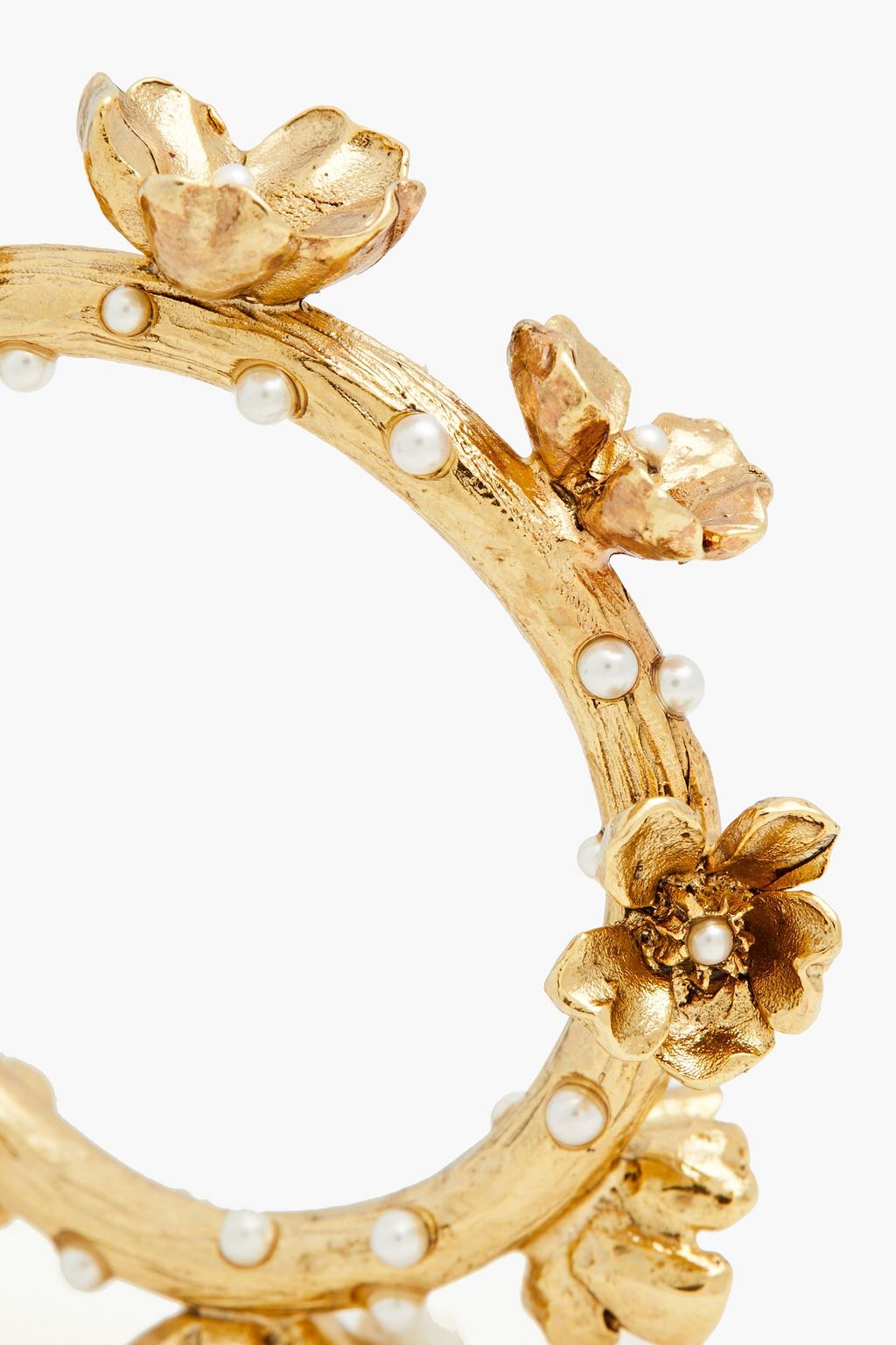 OSCAR DE LA RENTA Gold-tone faux pearl earrings