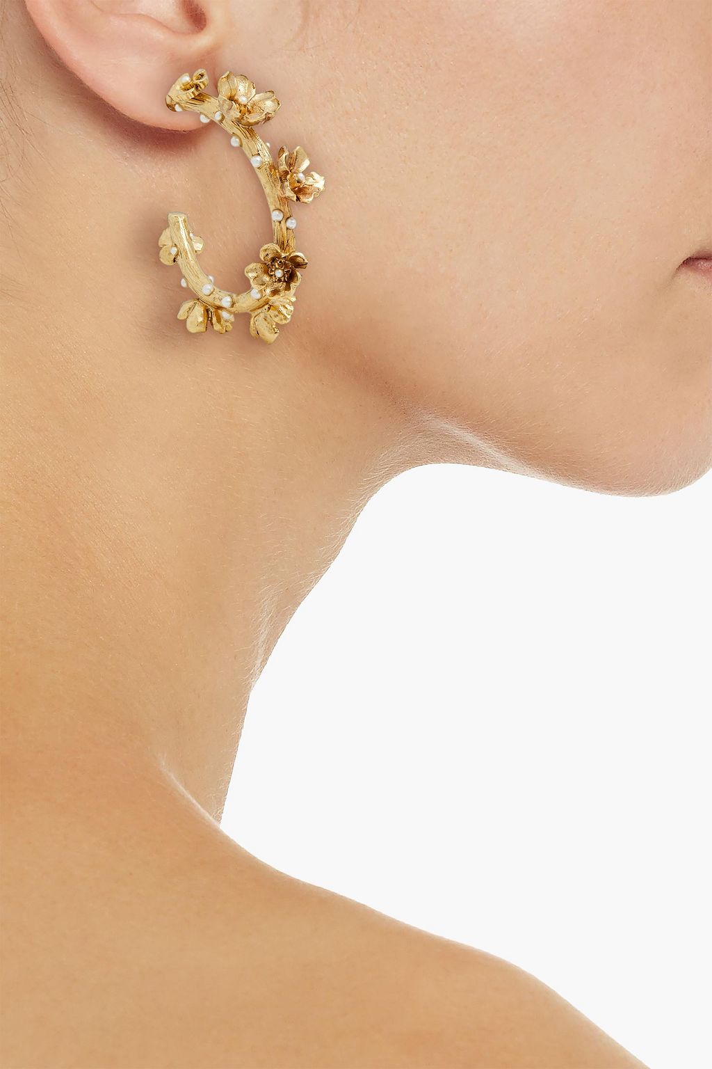 OSCAR DE LA RENTA Gold-tone faux pearl earrings