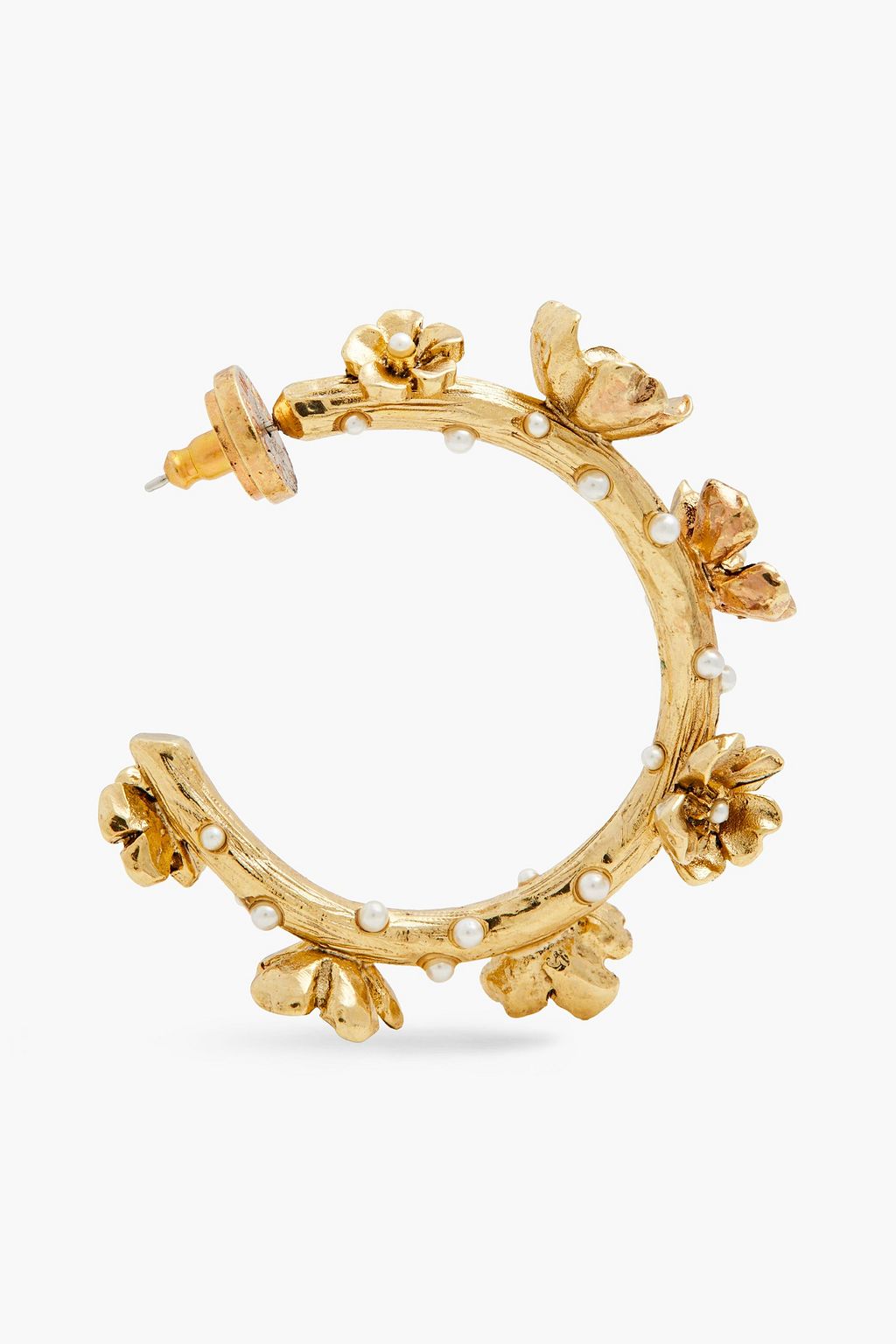 OSCAR DE LA RENTA Gold-tone faux pearl earrings