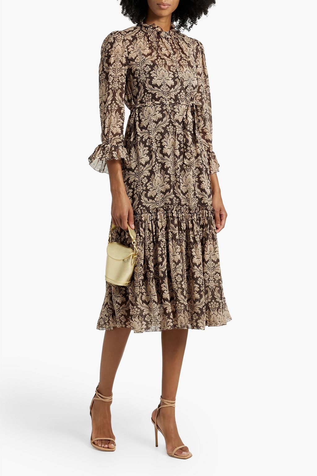 ZIMMERMANN Ruffled floral-print georgette midi dress