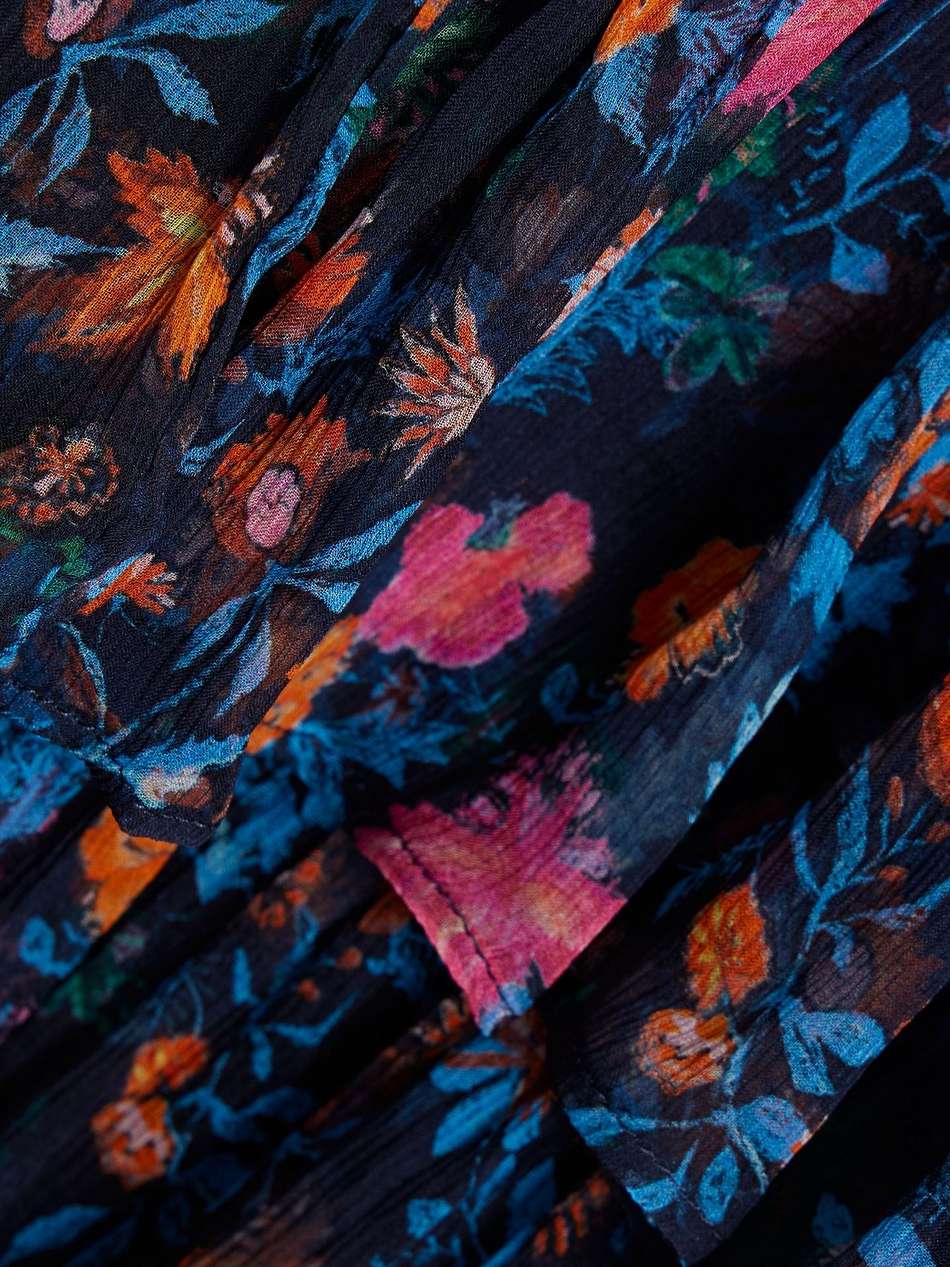 tiered floral-print silk-georgette mini dress