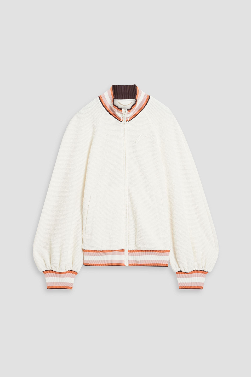 Zimmermann Chenille Zip-up Sweatshirt In Ivory