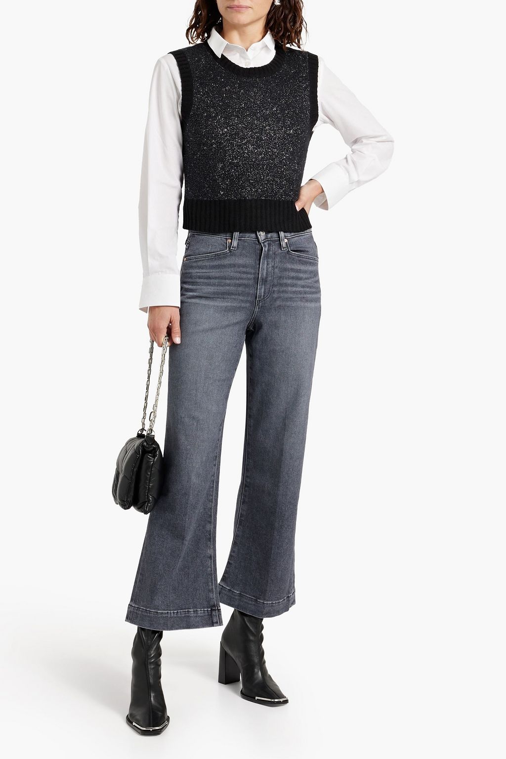 PAIGE Amour cropped high-rise bootcut jeans
