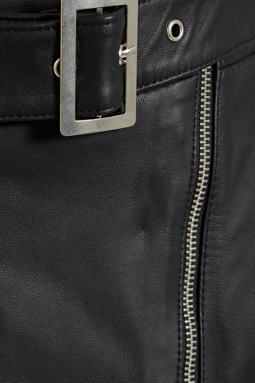 PAIGE Lexi belted leather mini skirt