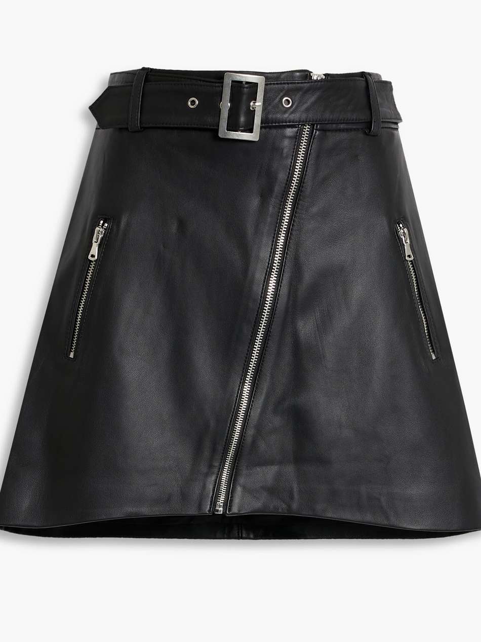 lexi belted leather mini skirt