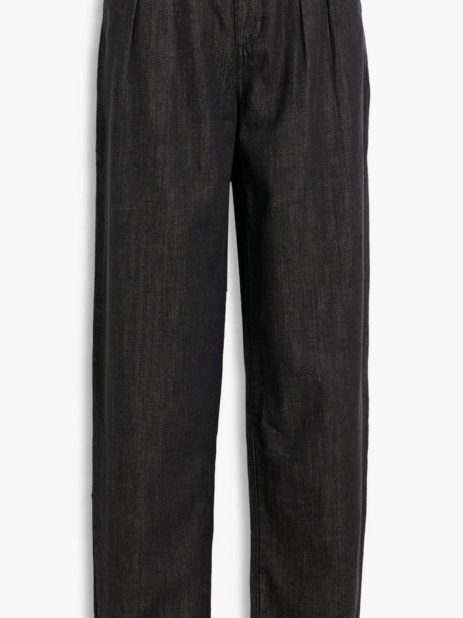 bella pleated high-rise tapered jeans