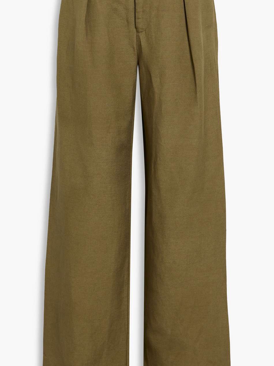 dallas linen-blend wide-leg pants