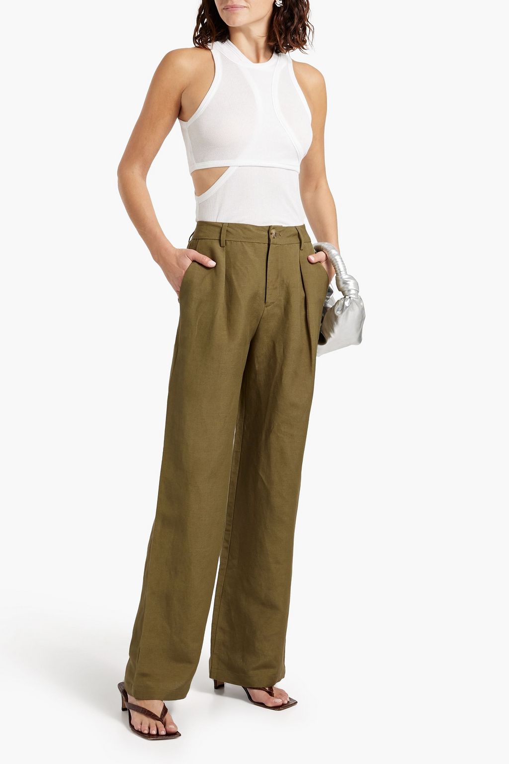 PAIGE Dallas linen-blend wide-leg pants