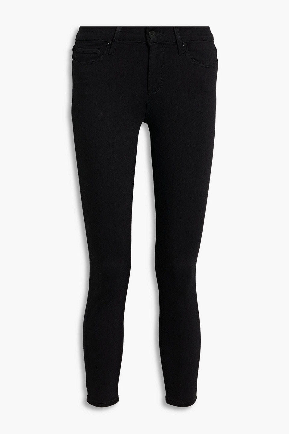 Paige Verdugo Cropped Mid-rise Skinny Jeans In Black