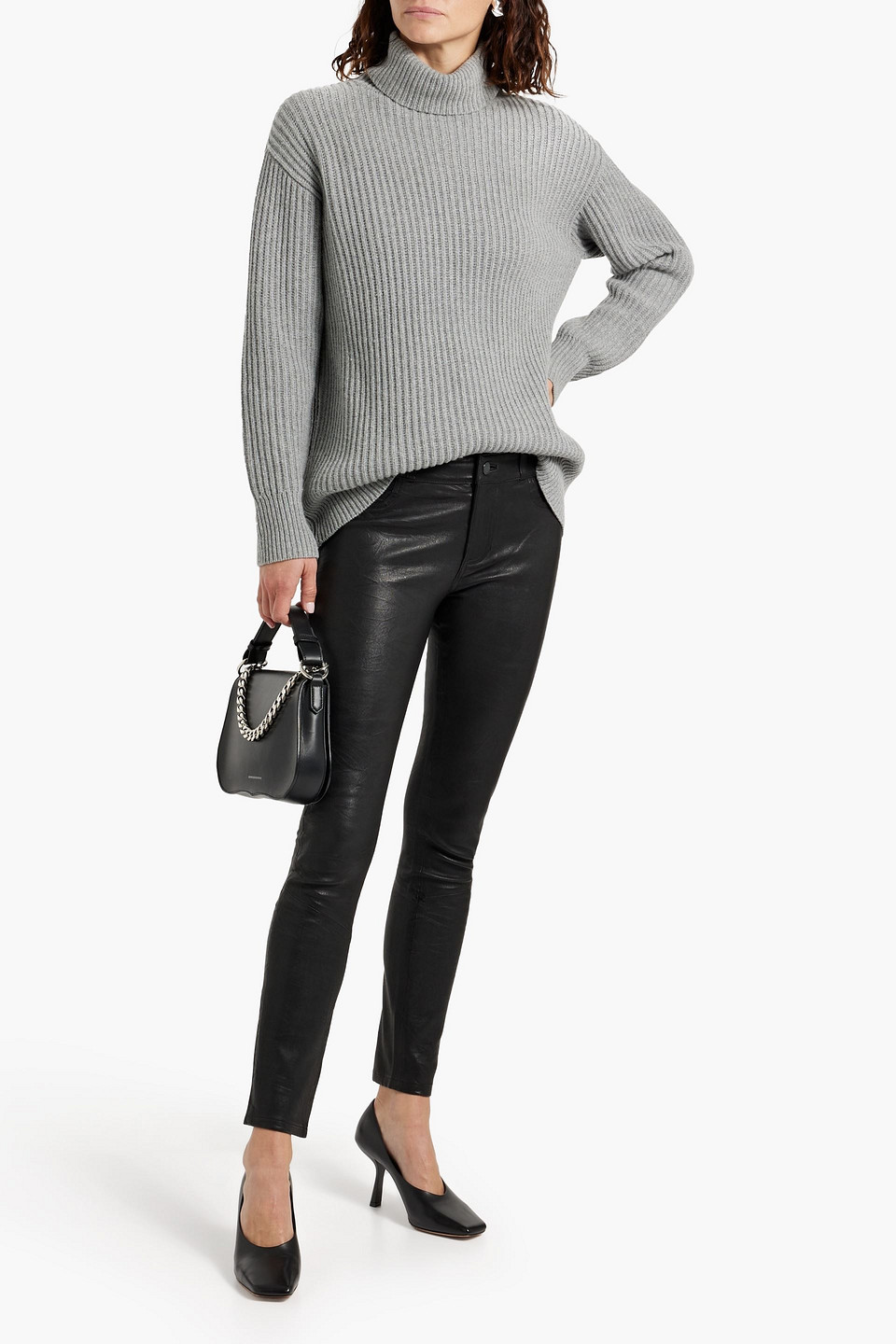 PAIGE VERDUGO LEATHER SKINNY PANTS