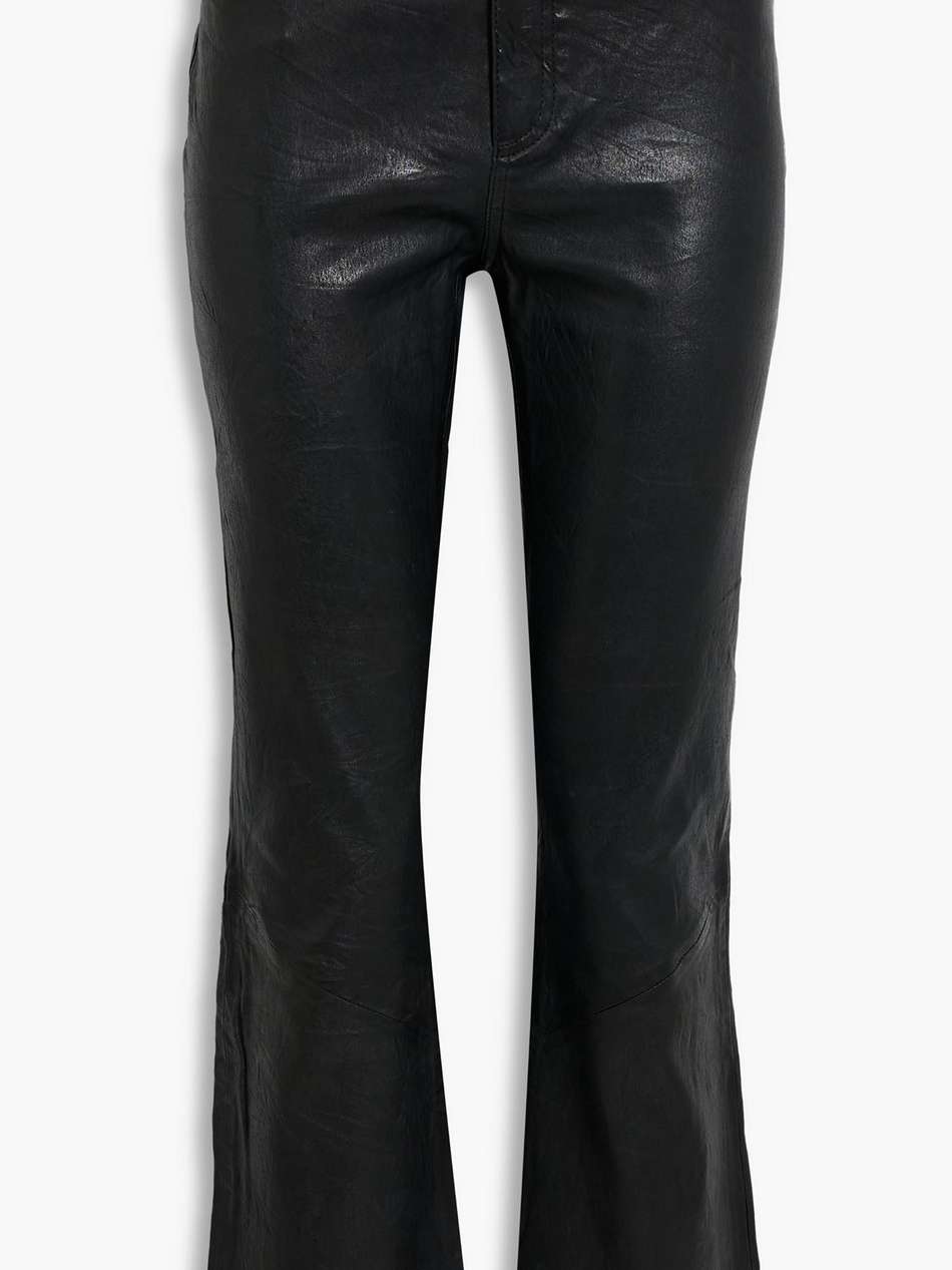 colette leather kick-flare pants