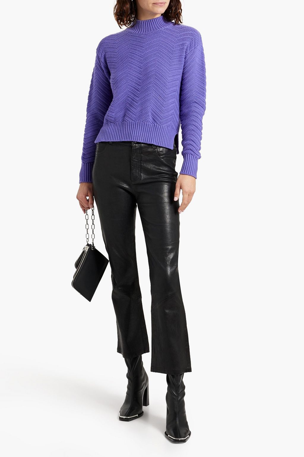 PAIGE Colette leather kick-flare pants