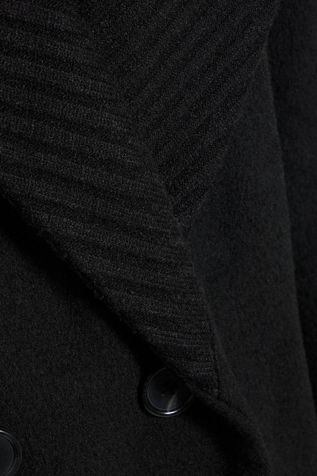 PAIGE Dianna double-breasted ribbed-knit paneled felt coat