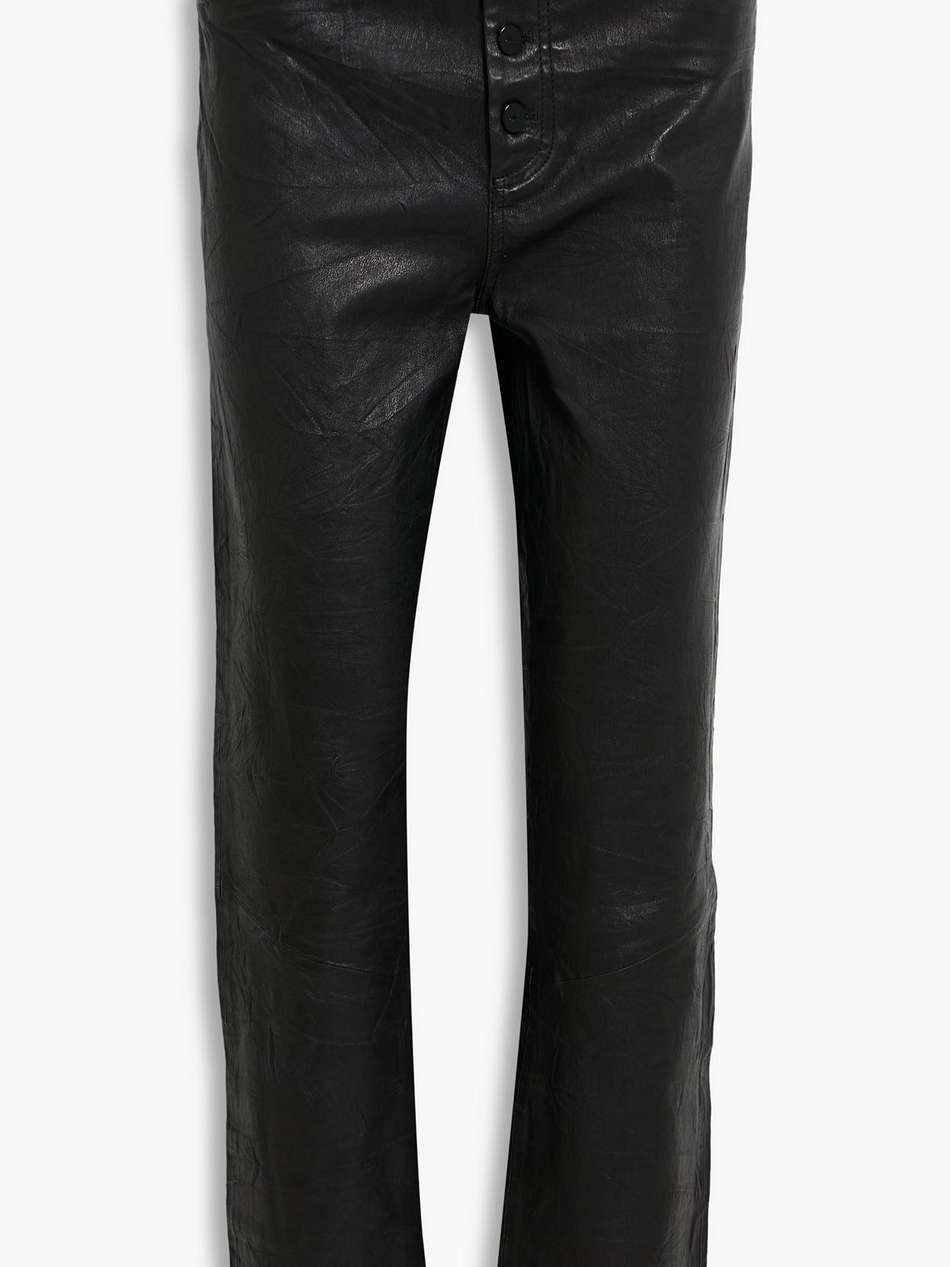 stella leather straight-leg pants
