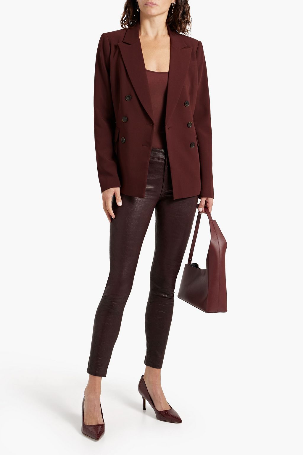 PAIGE Malbec double-breasted woven blazer