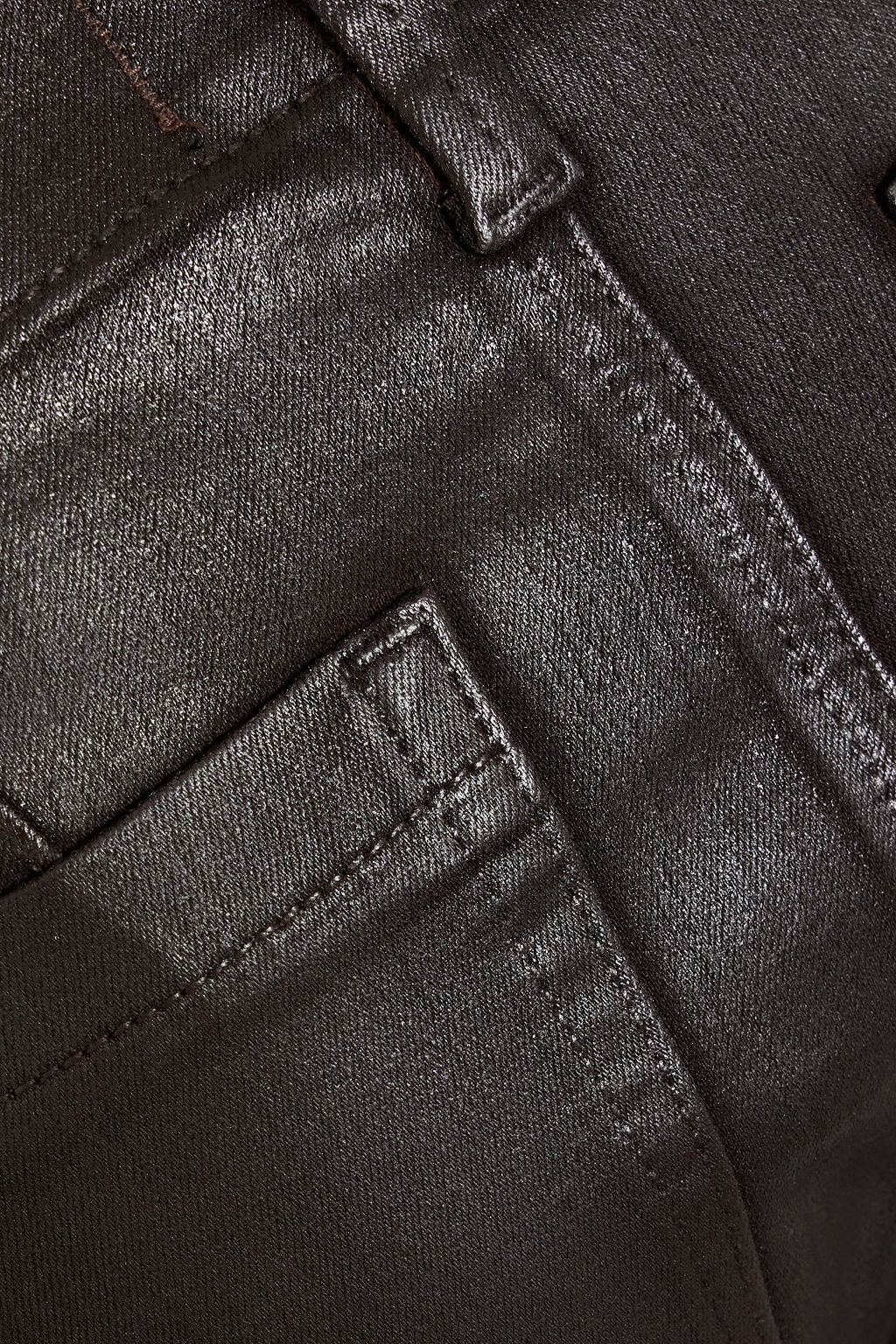 PAIGE Mayslie cropped coated straight-leg jeans