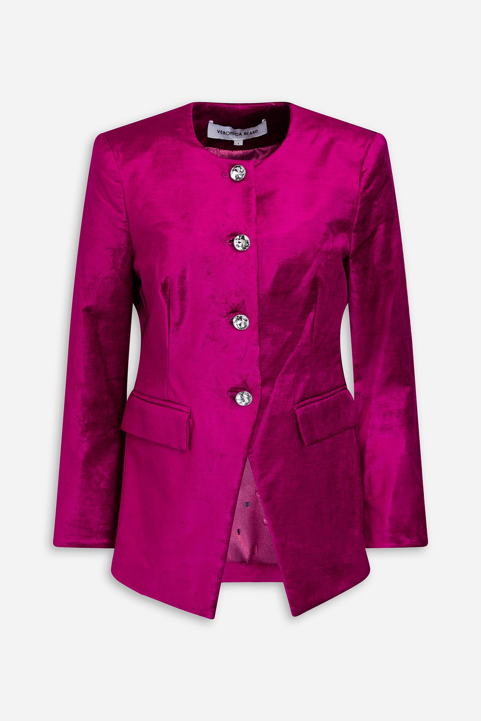 Veronica Beard Cencia Cotton-blend Velvet Jacket In Magenta