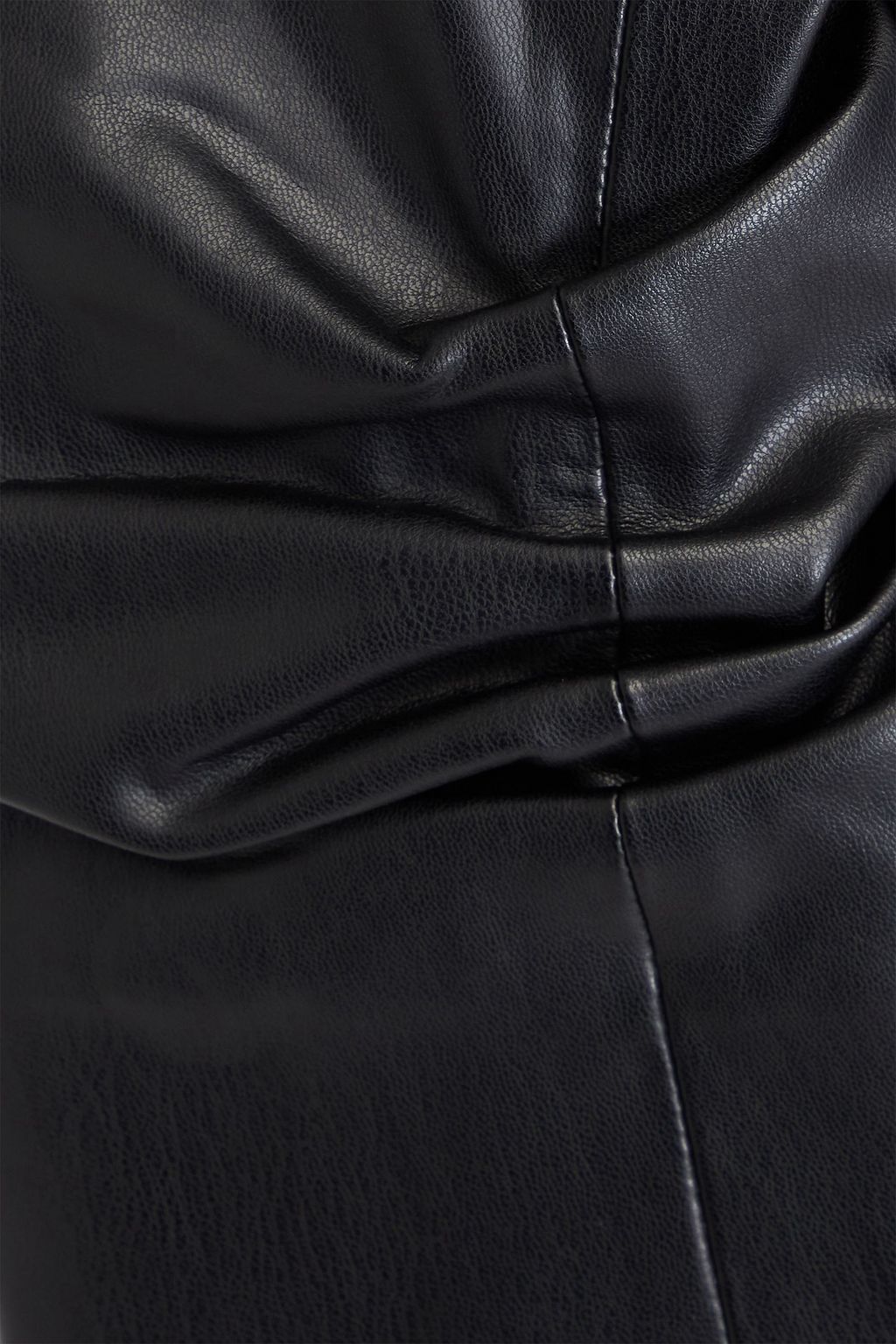 VERONICA BEARD Beacon Dickey ruched faux leather blazer