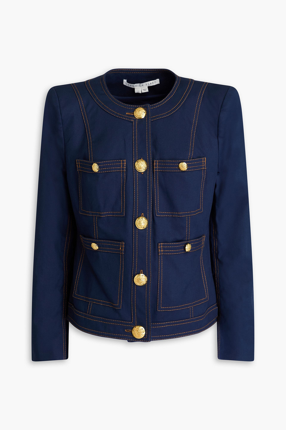Veronica Beard Ferazia Cotton-blend Canvas Jacket In Navy