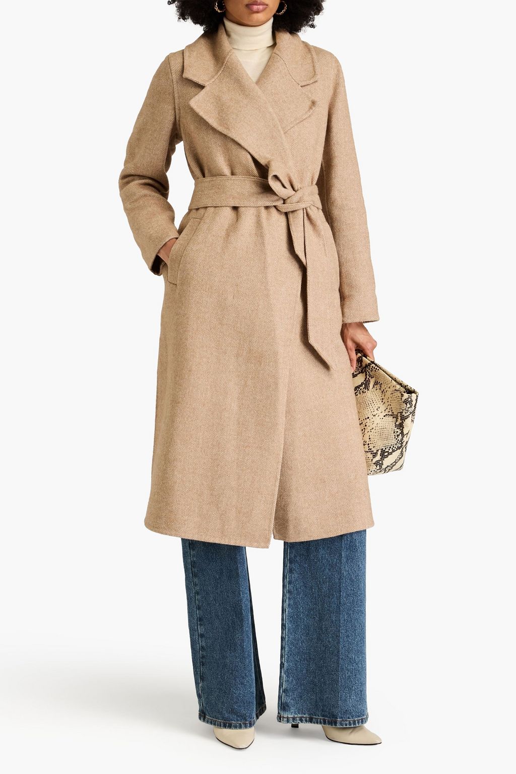 VERONICA BEARD Roberta herringbone wool-blend coat