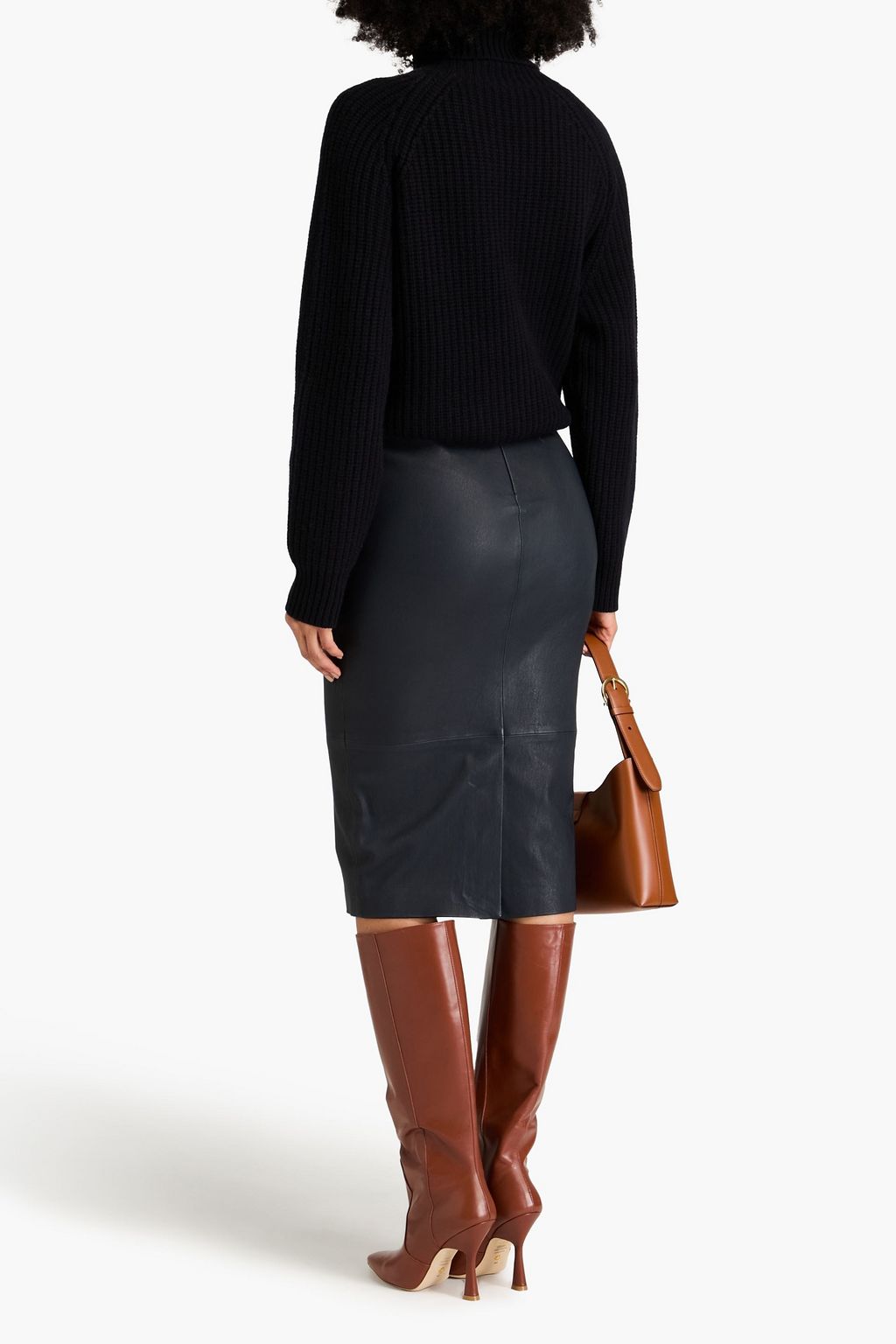 VERONICA BEARD Kaliyah stretch-leather midi pencil skirt
