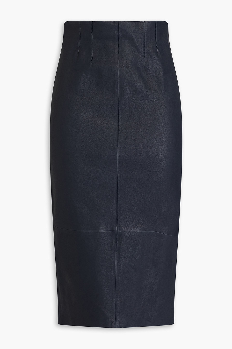 Veronica Beard Kaliyah Stretch-leather Midi Pencil Skirt In Midnight Blue
