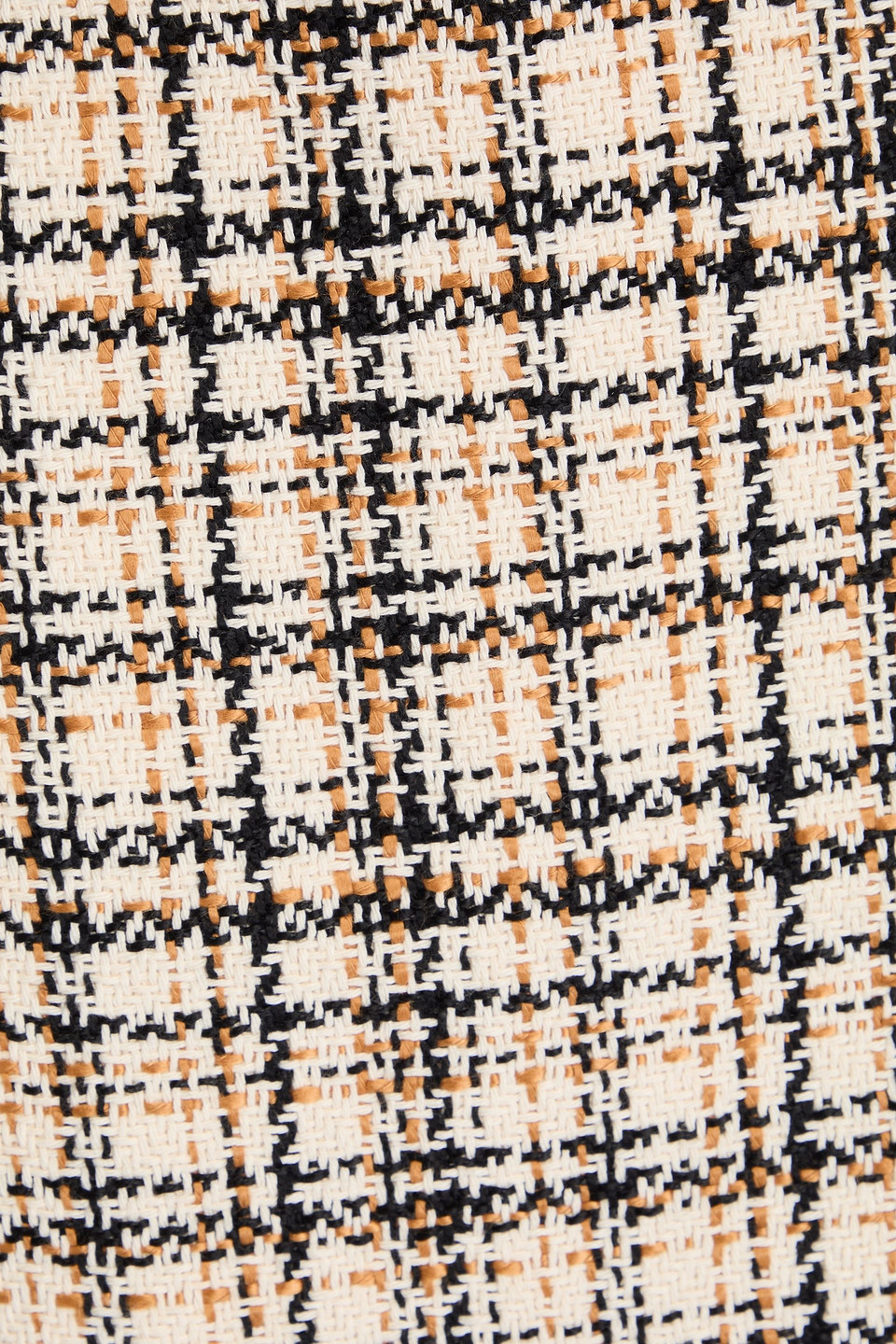 Shop Veronica Beard Ohemia Checked Cotton-blend Tweed Mini Skirt In Ivory