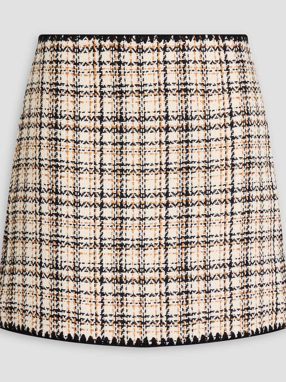 ohemia checked cotton-blend tweed mini skirt