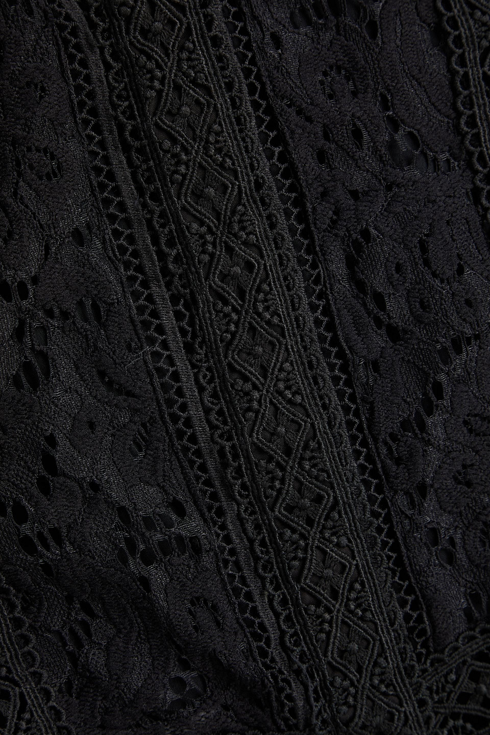 Alice And Olivia Embroidered Cotton Mini Dress In Black