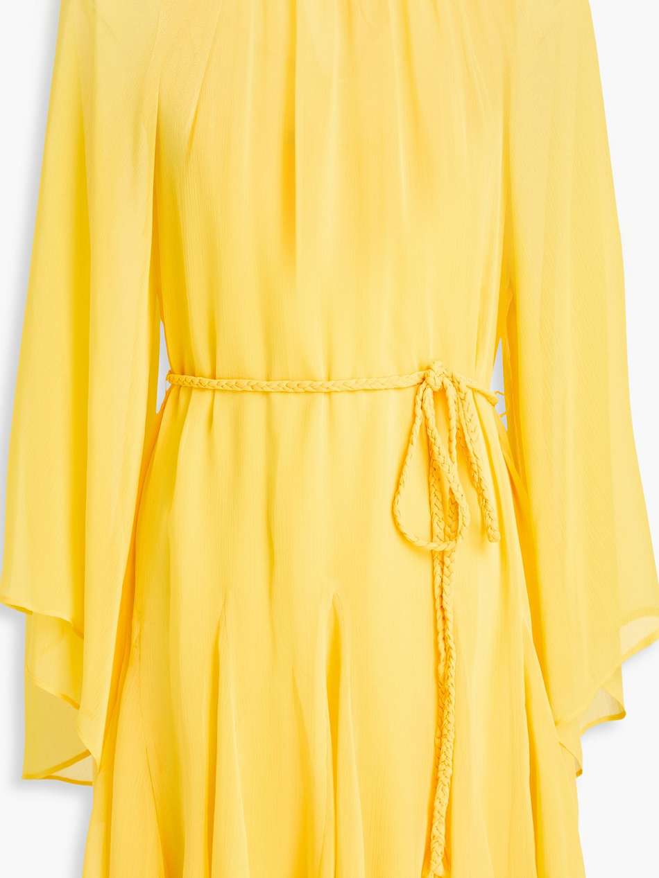 belted crepon mini dress