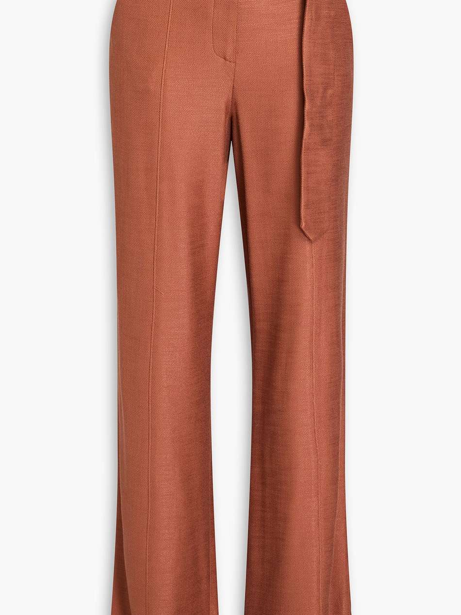 sunny belted stretch-twill straight-leg pants