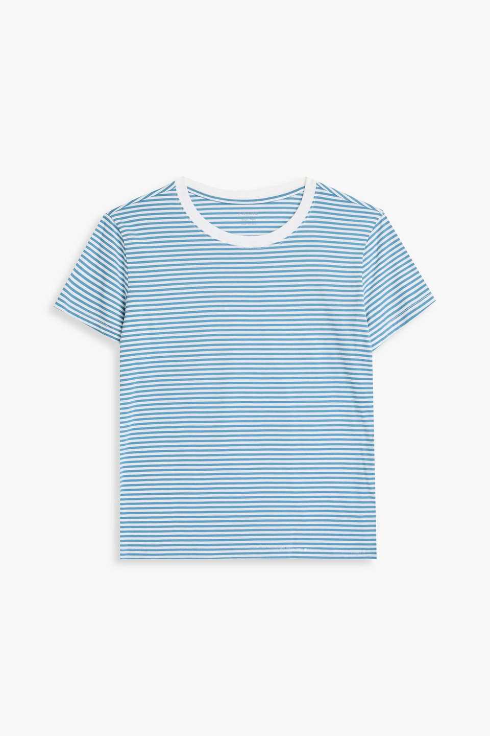 Frame Striped Cotton-jersey T-shirt In Slate Blue