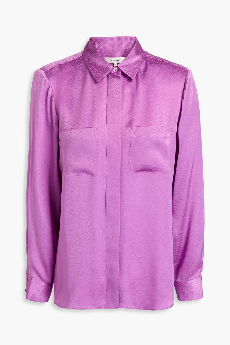 Frame Denim Slim Fit Silk Shirt In Violett